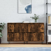 Credenze 2 pz Rovere Fumo in Legno Multistrato 3190178