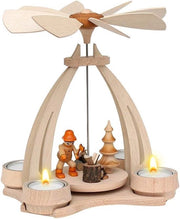 Piramide da tavolo in legno di betulla - boscaiolo con sega e martello da muro - ca. 24 cm martello da muro