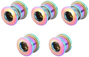 Viti a catena 5 pezzi - M8 viti a vite - Viti resistenti all'usura/anticorrosive - Finestra cromata/estetica - Per biciclette da mountain bike/biciclette da corsa - Viti per bicicletta