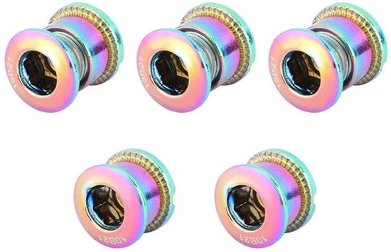 Viti a catena 5 pezzi - M8 viti a vite - Viti resistenti all'usura/anticorrosive - Finestra cromata/estetica - Per biciclette da mountain bike/biciclette da corsa - Viti per bicicletta