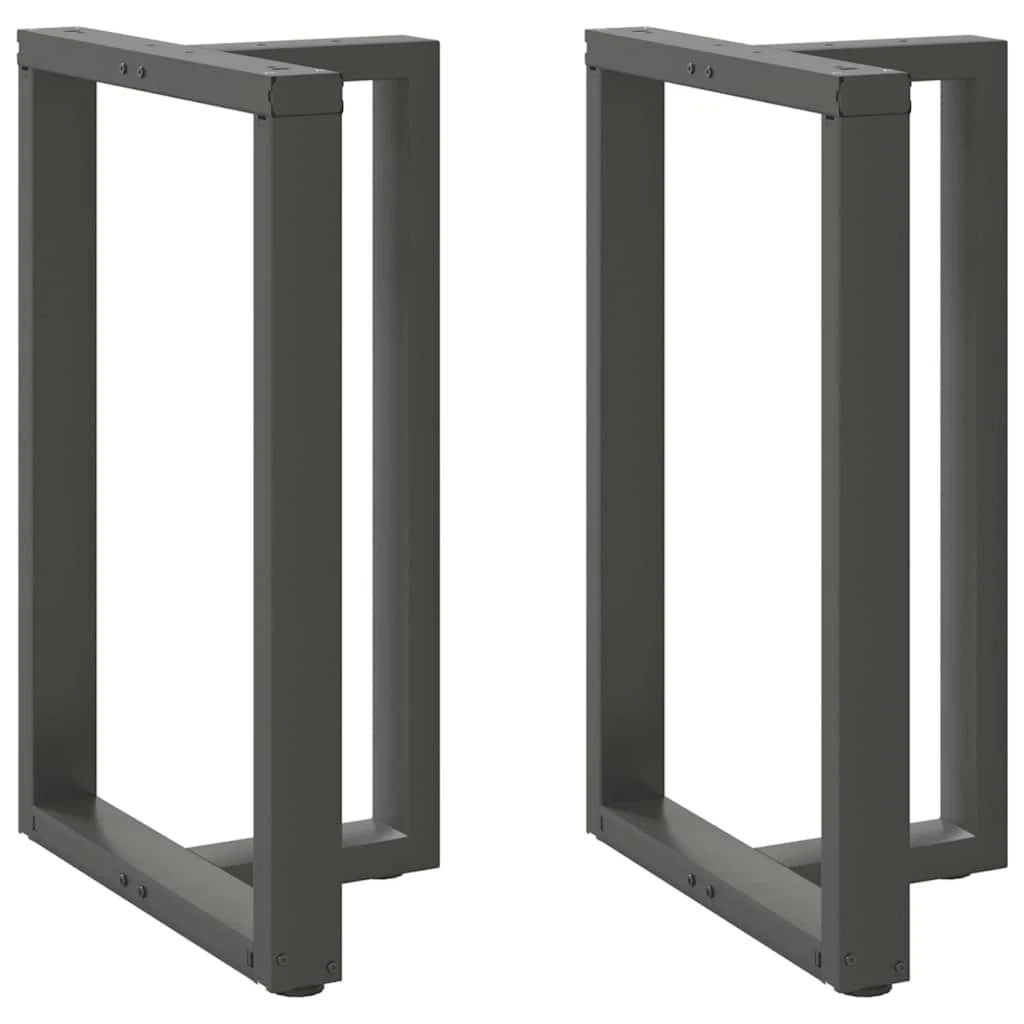 Set di 2 gambe per tavolo da bar a forma di T nere 60 x 35 x 90 cm con piedini regolabili design moderno in acciaio antracite 02_0057347