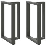 Set di 2 gambe per tavolo da bar a forma di T nere 60 x 35 x 90 cm con piedini regolabili design moderno in acciaio antracite 02_0057347