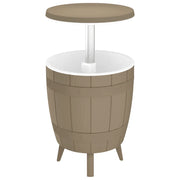Tavolino da Giardino | Tavolo Frigo 3 in 1 Polipropilene Marrone Chiaro