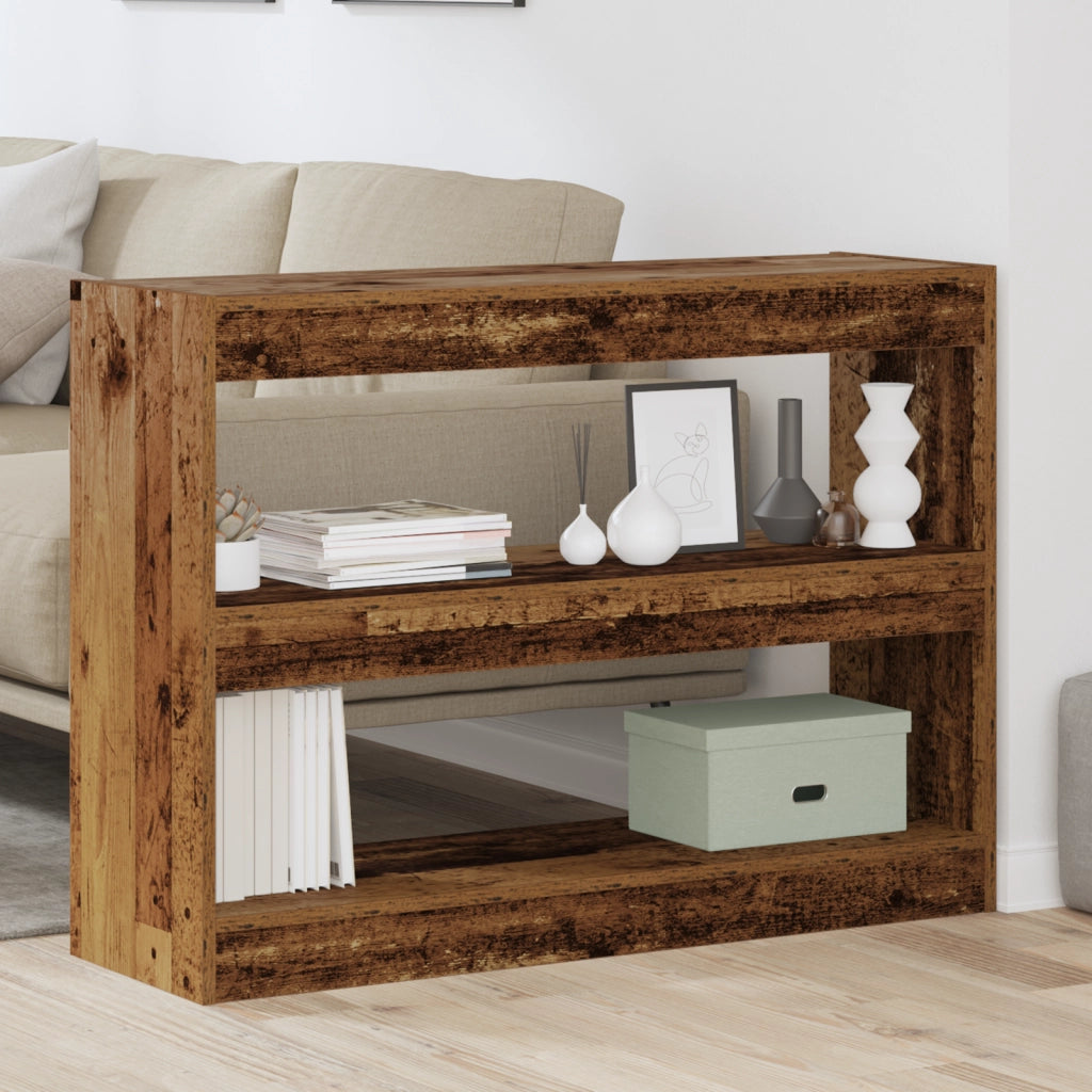 Libreria/Divisoria in Legno Vintage, 100x30x72 cm, Realizzata in Legno Compresso