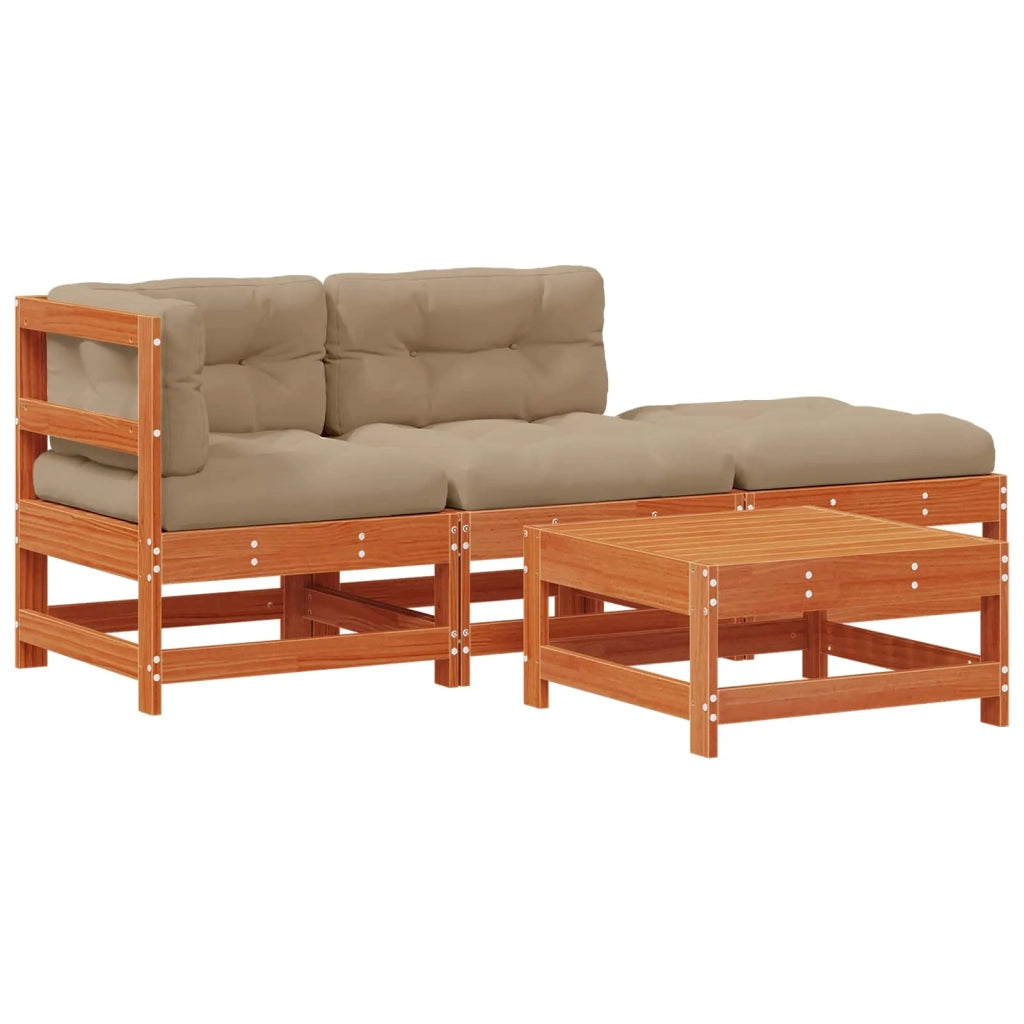 Set Lounge da Giardino 4 pcs Marrone Cerato
