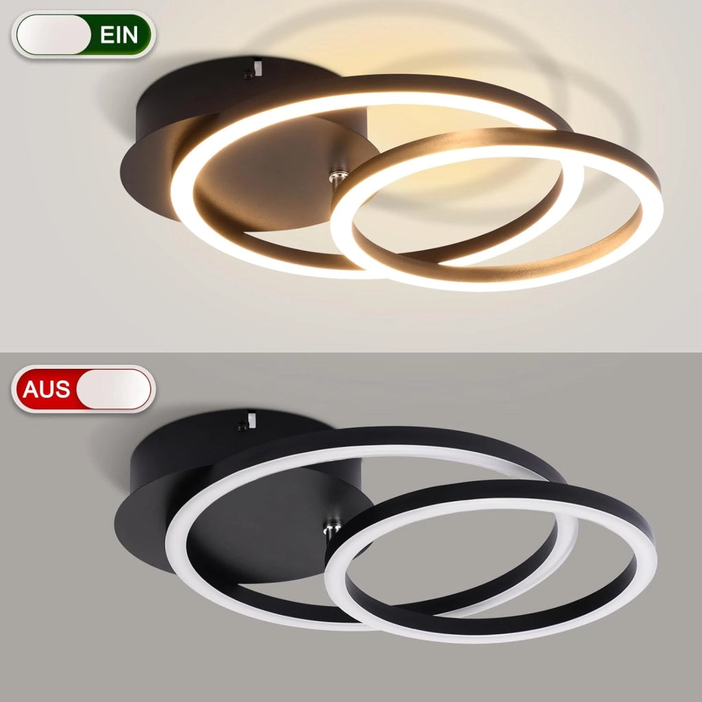 ZMH Lampada da soffitto plafoniera LED rotonda moderna 24W 3000K per soggiorno corridoio