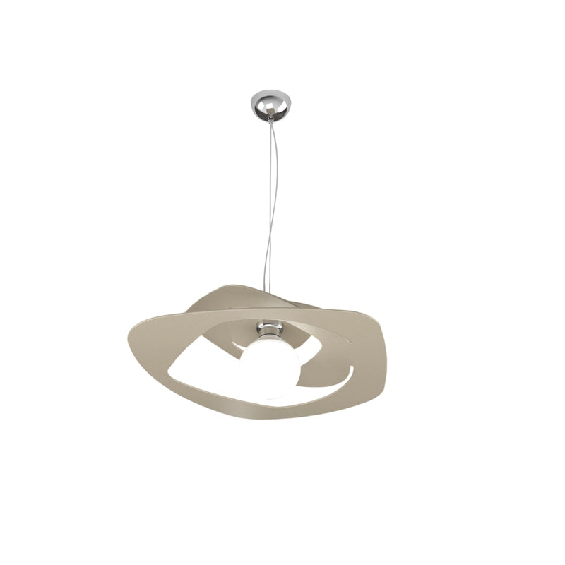 Lampadario a sospensione moderno 1 luce sabbia Warped d.50 cm - Attacco E27 - Design geometrico