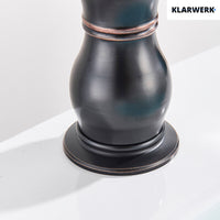 NALA | Rubinetto da bagno basso vintage Gastro nero spazzolato |. Rubinetto per lavabo retrò premium in acciaio inossidabile piccolo |