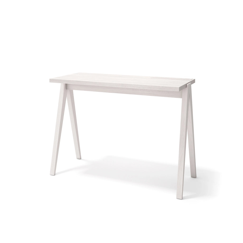 Scrivania Herdasa bianco gambe faggio 75x107x49