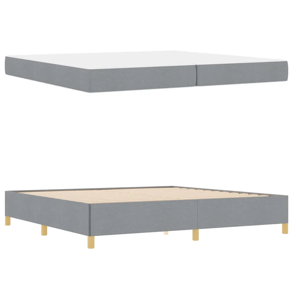 vidaXL Letto a molle Grigio chiaro e Bianco 200 x 200 cm Tessuto