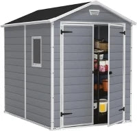 Casetta da Giardino Manor 6x8, Grigia, 185,8 X 236,8 X 227 h
