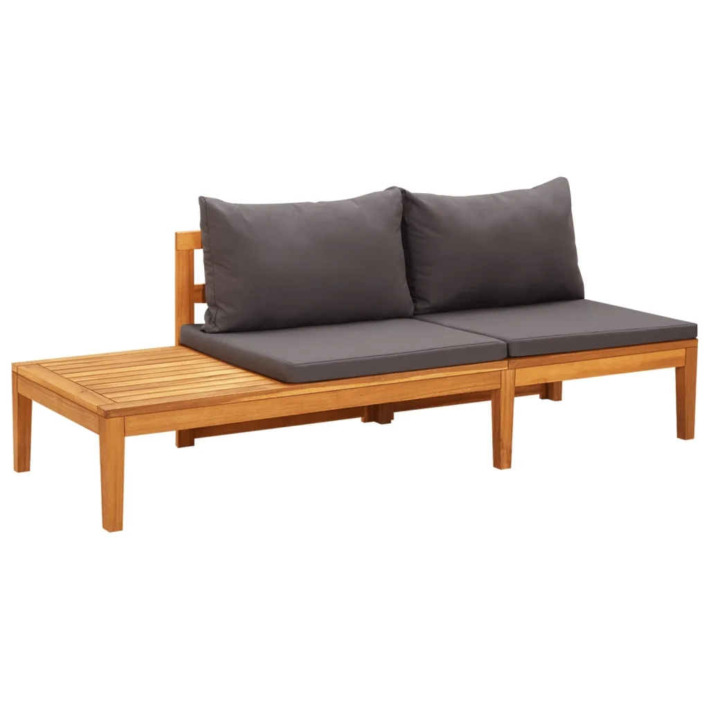 Set Divani Giardino 3 pz con Cuscini Grigio Scuro Legno Acacia 3087273