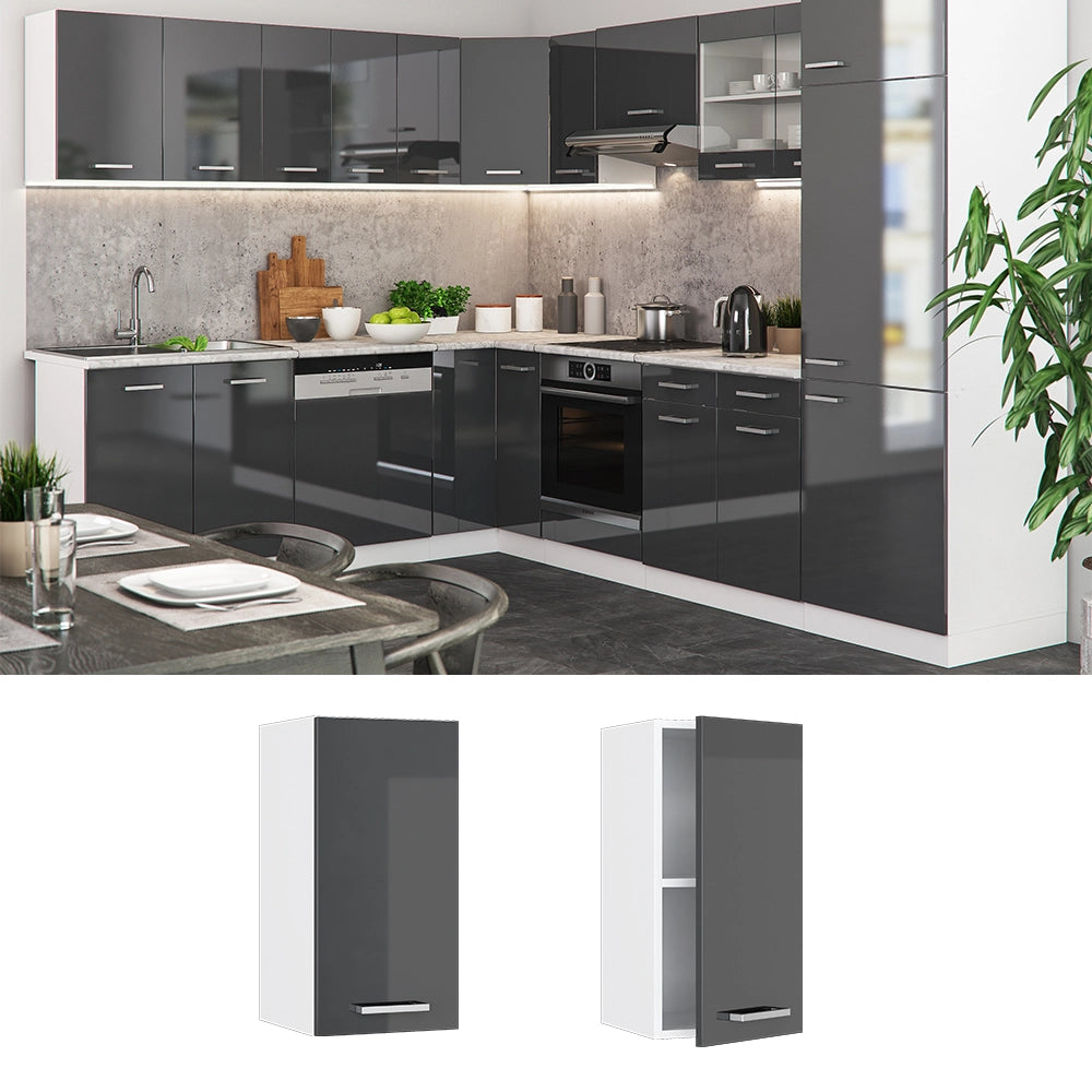 Vicco Pensile da cucina Antracite lucido 30 cm