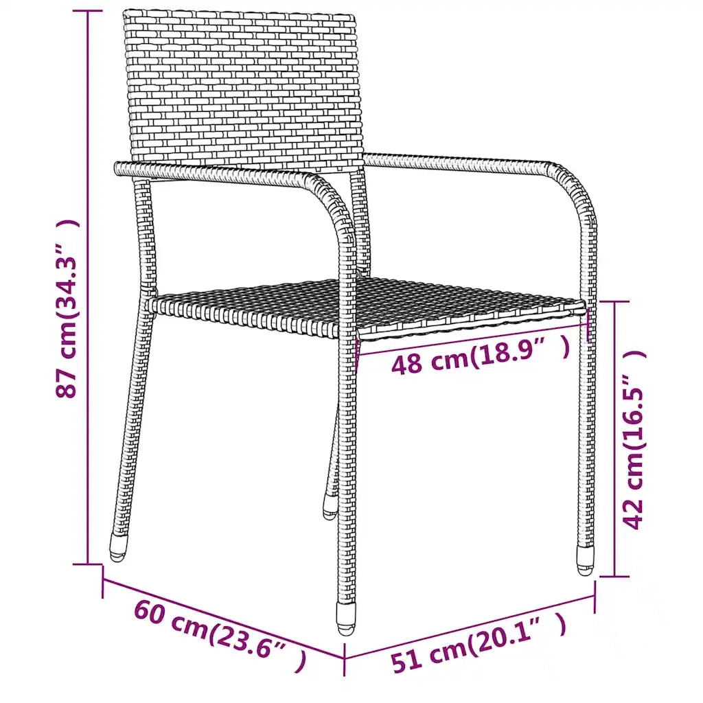 Set Mobili da Pranzo per Giardino 3 pz Grigio 3099595