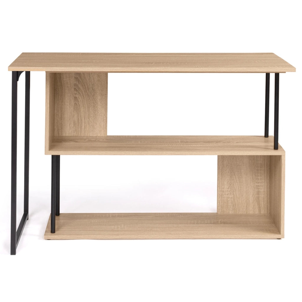 IDMarket - Scrivania angolare girevole a 180° DETROIT scaffale a S design industriale