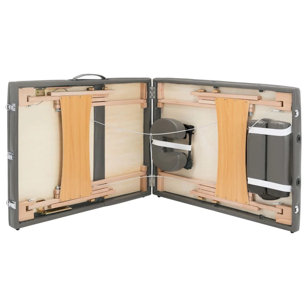 Lettino da massaggio a 3 zone struttura in legno 186 x 68 cm antracite 02_0001801