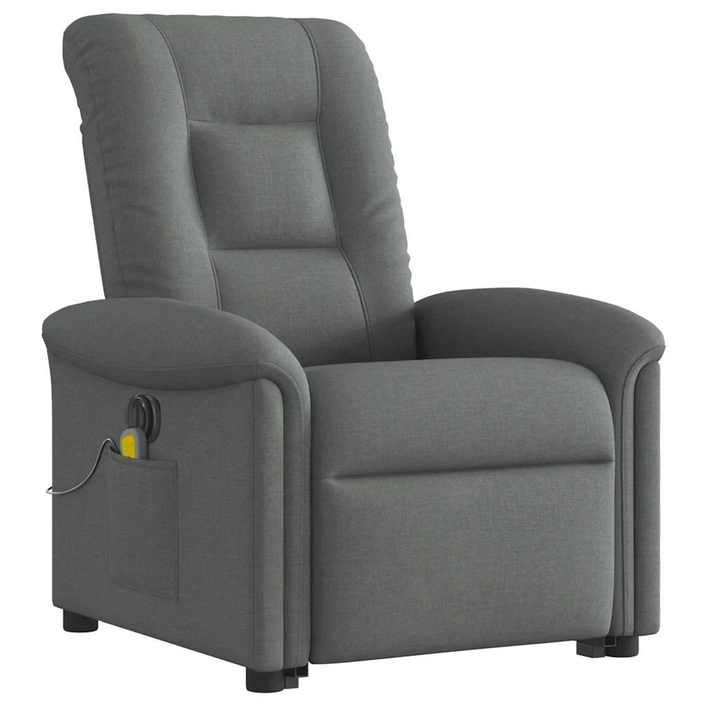 Poltrona Alzapersona Massaggi Elettrica Grigio Scuro Tessuto 3303285