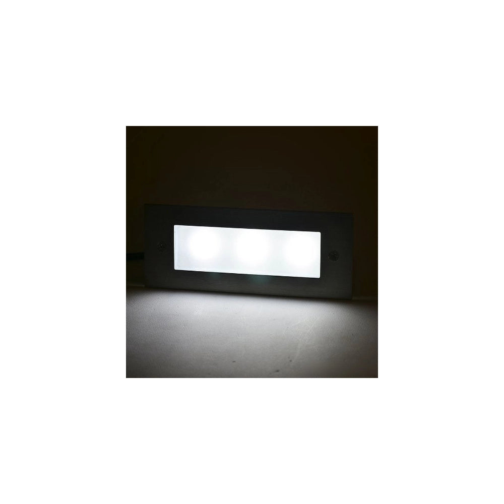 Trade Shop - Segna Passi Segnapasso Calpestabile Ip44 A Led 3w Faretto Faro A Muro Parete - -bianco Freddo      -