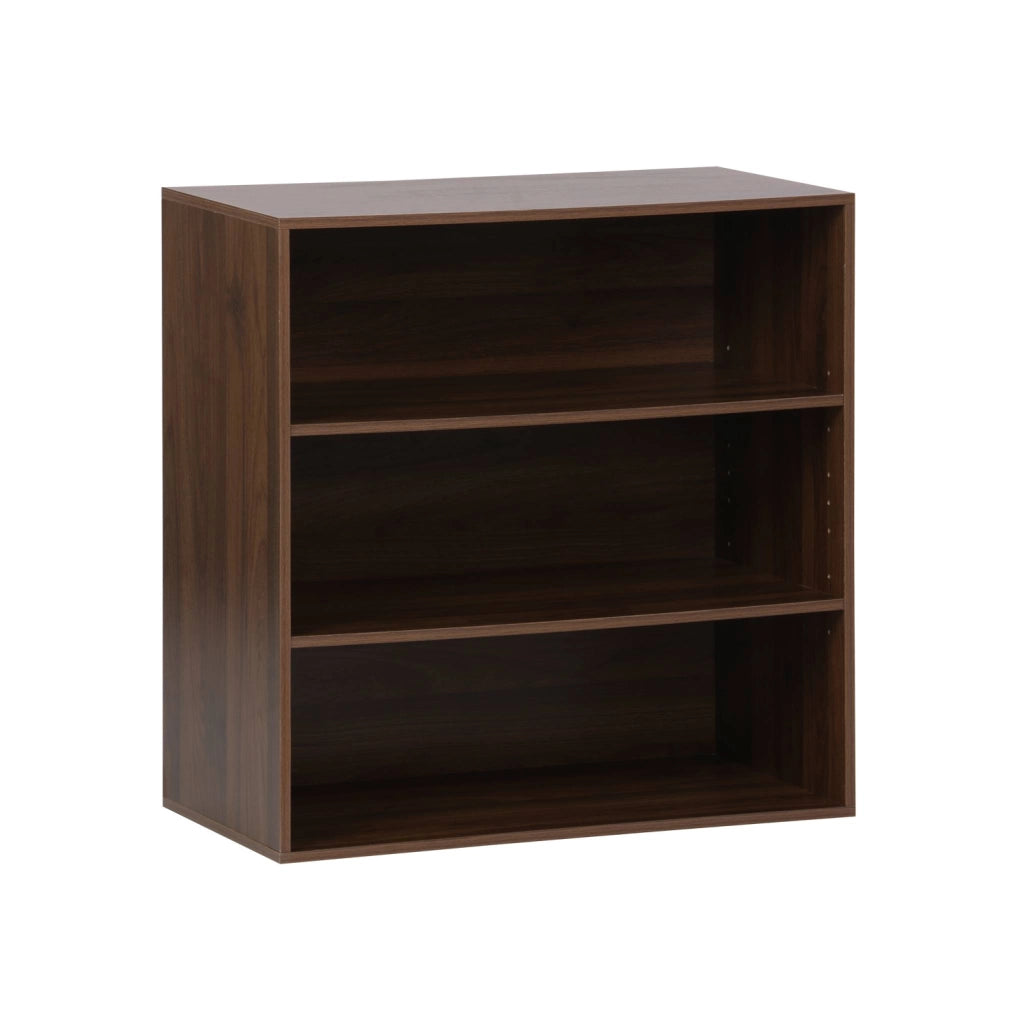 Libreria, modulo di stoccaggio in legno 2 mensole, noce