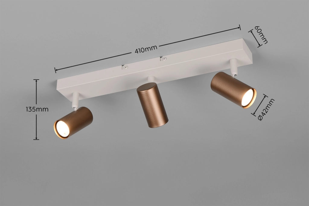 Faretto soffitto TARYN 3xGU10 beige metallo RL
