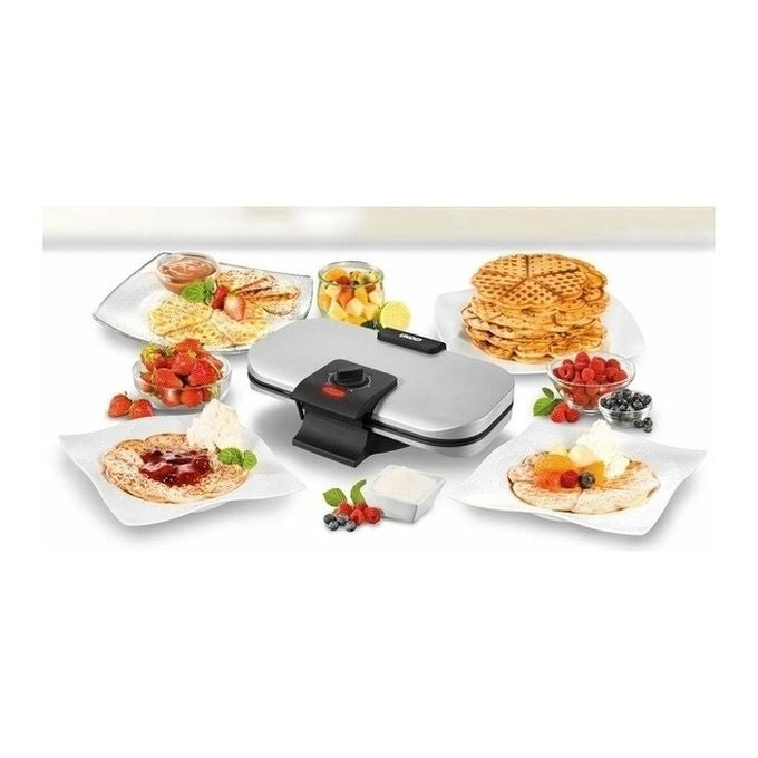 Unold 48241 piastra per waffle 2 waffle 1300 W Nero, Argento