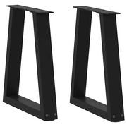 Gambe per Tavolino da CaffÃ¨ a Forma di V 2 pz Nere 28x(42-43,3) cm Acciaio