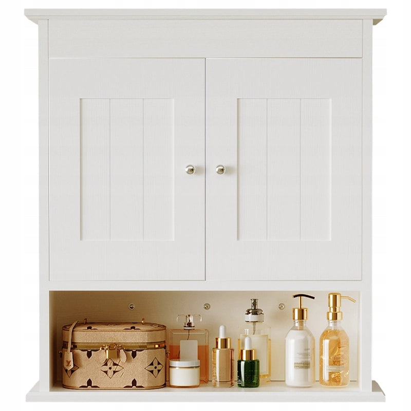 Mobile bagno sospeso bianco 2 ante scandinavo mensole da parete loft