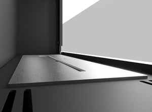 Camino a Bioetanolo da Parete/Incasso 90x49 cm Frame 900 Nero con Vetro