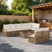Set Divano da Giardino 9 pcs Beige polyrattan 3435777