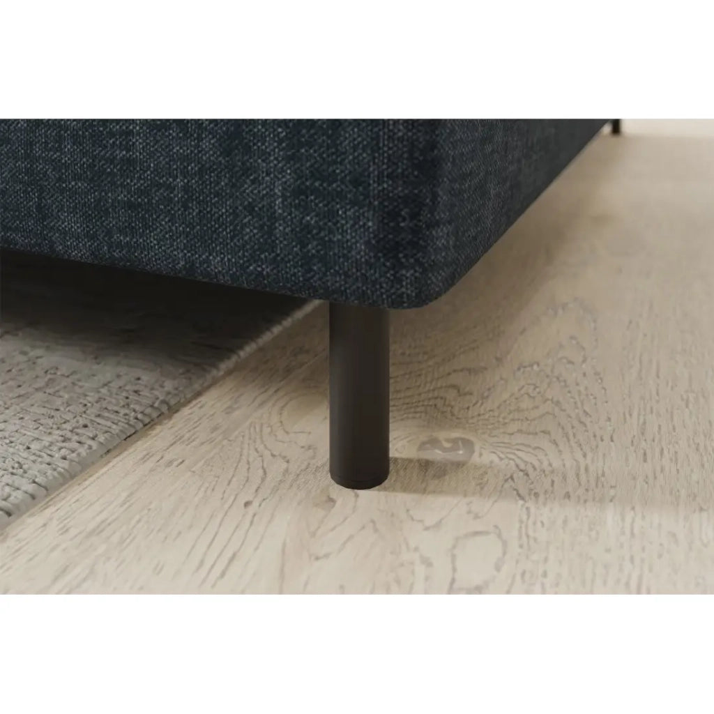 Divano angolare destro convertibile BARNEA 208 cm blu scuro con contenitore