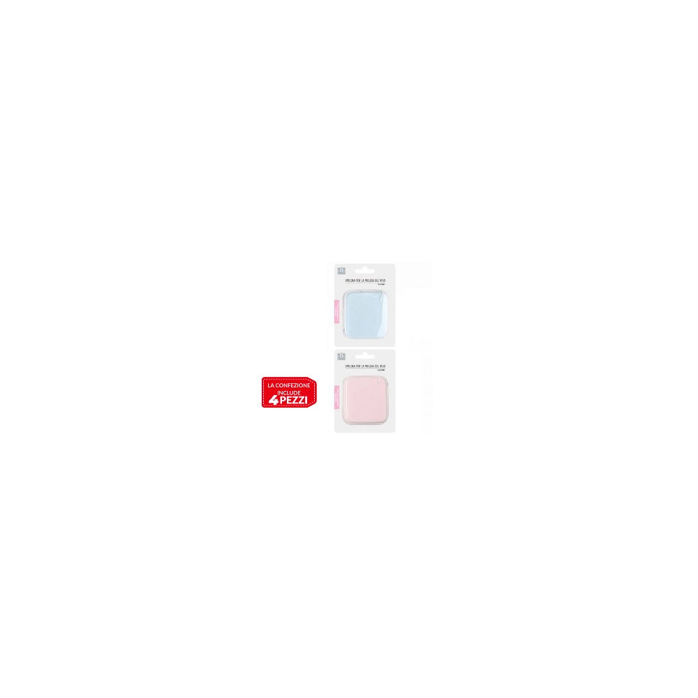 Trade Shop - 4pz Spugne Detergenti Per Pulizia Viso Make Up Dischetti Struccanti 70x75 Mm -