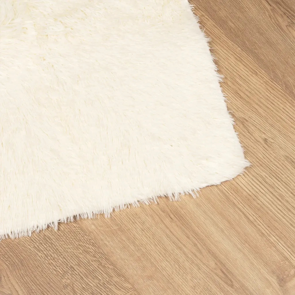 Tappeto Shaggy a Pelo Lungo NAVARRA Crema 240x340 cm poliestere 4102855