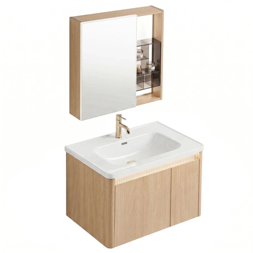 Set Di Mobili Da Bagno Con Lavabo Sora De07-70 Oak 70cm