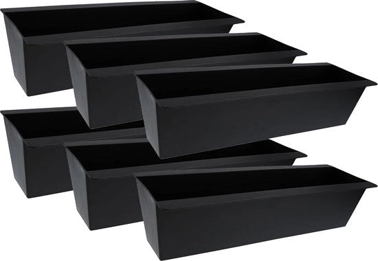 Set di contenitori per piante per pallet europeo, 6 pezzi di plastica, 38 x 9 x 13 cm, resistente al freddo e all'acqua, vaschetta per piante per interni ed esterni