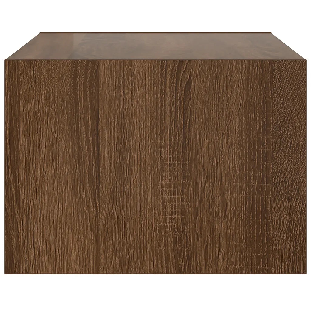 vidaXL Mobile Porta TV con Luci LED Rovere Marrone 75x35,5x25 cm
