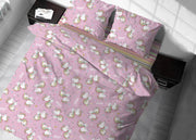 Copritrapunta Sacco Per Trapunta 100% Cotone Disegno Unicorno Rosa - Singolo - Unicorno