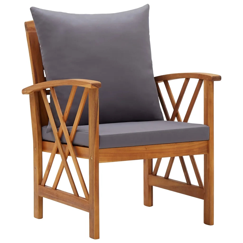 Set Divani da Giardino 5 pz con Cuscini in Massello di Acacia 3057993