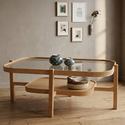 Sorbolo, Tavolino da Salotto un Vano, 110x70x48h cm Marrone Rovere