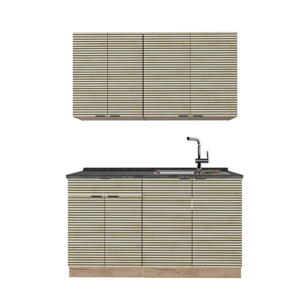 Cucina completa Fame-Line Pannello in quercia/Rovere dorato 140 cm, PL Antracite Vicco