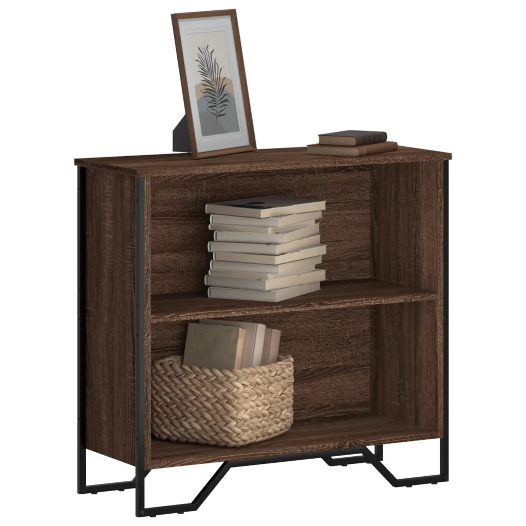 Libreria-Scaffale per Libri-Mobile di Stoccaggio Rovere Marrone 80x31x74,5 cm in Legno Multistrato