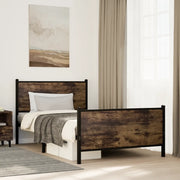 Giroletto senza Materasso in Metallo-Struttura Letto Rovere Fumo 100x190 cm 513017