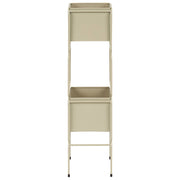 Portapiante a 2 livelli per fioriere rotonde 20 x 20 x 75 cm in metallo beige per interni ed esterni