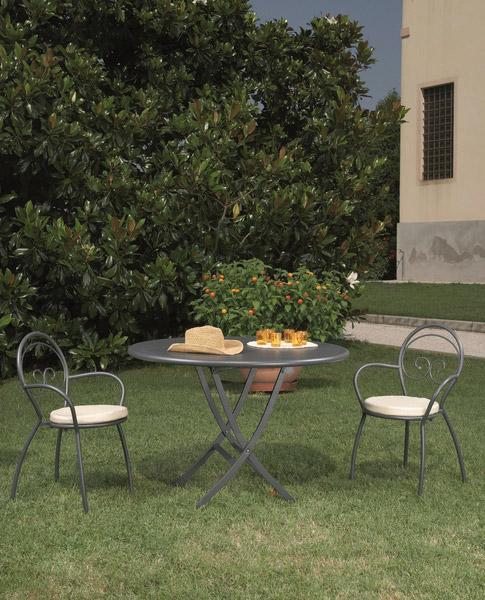 Set 4 Sedie da Giardino 52x55x85 cm in Acciaio con Braccioli RD Italia Fiona Antracite