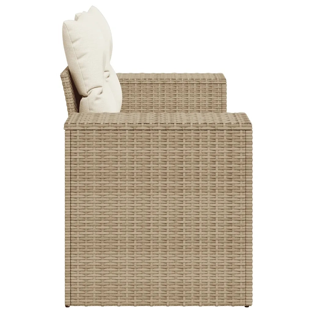 Divano da Giardino con Cuscini a 2 Posti Beige in Polyrattan 366063