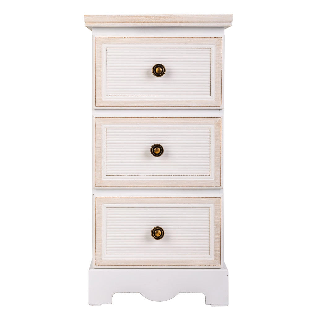 Cassettiera in legno bianco 31x26x60h