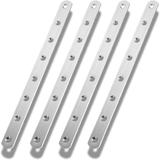 Connettori in legno Plus - Placche di connessione a L per armadi, tavoli e sedie - Set da 4 - Piastre di riparazione per stipiti - Piastre perforate durature con robuste viti - Connettori multifunzionali