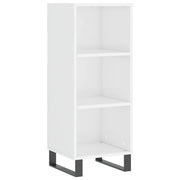 Credenza | Madia | Buffet da pranzo | Armadio da pranzo Bianco Lucido 34,5x32,5x90 cm in Legno Multistrato