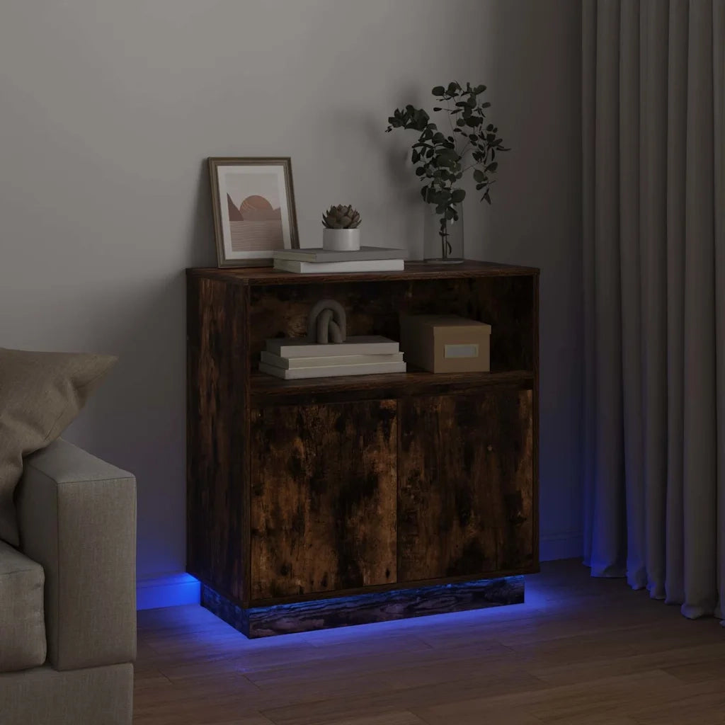 Madia LED Rovere fumé 71 x 34,5 x 75 cm Legno multistrato 869654
