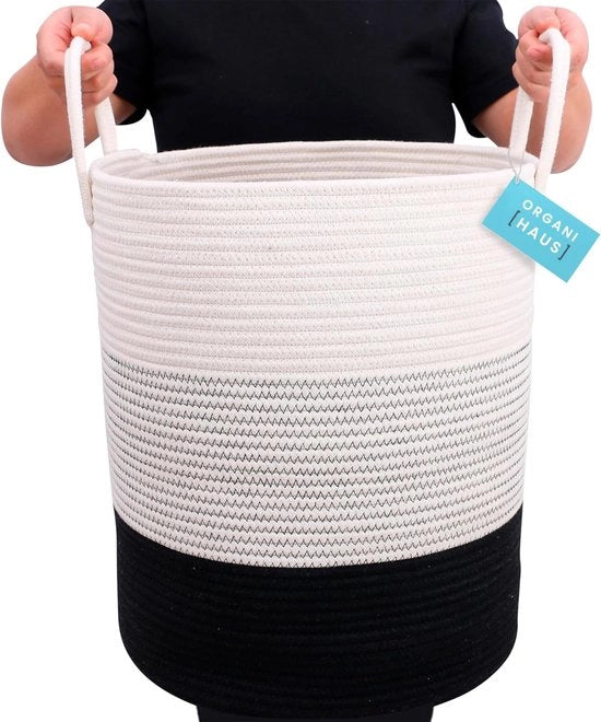 Dipendente XXL per coperte in cotone | cassetti per la conservazione di giocattoli | contenitore per la lavanderia e la stanza dei bambini | contenitore decorativo per coperte e giocattoli 35x45cm - 3 tonalità di grigio