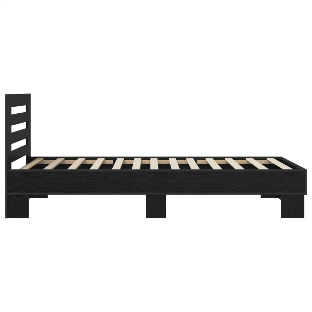 Struttura letto con testata Rovere Nero 80 x 200 cm